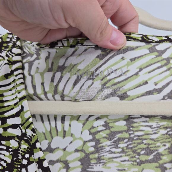 Y2K Faux Wrap Top Size LG Business Casual Classic Boho Abstract Geometric Blouse - Picture 4 of 8